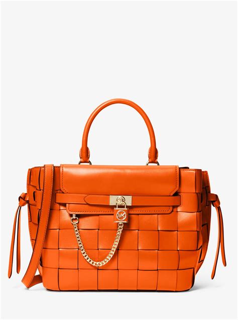 michael kors sutton large orange leather satchel|Women's Orange Satchels .